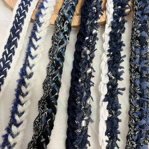 Navy Collections, Lace trim, decor trimming for costume design sewing bridal trim dress coat cuff collar bag home deco Sold by 1 yard
