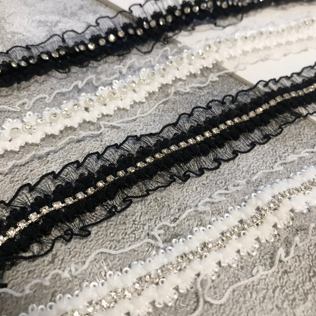 Rhinestone Lace Trim, Sewing Embellishment, Costume Design (1 Yard) - Etsy