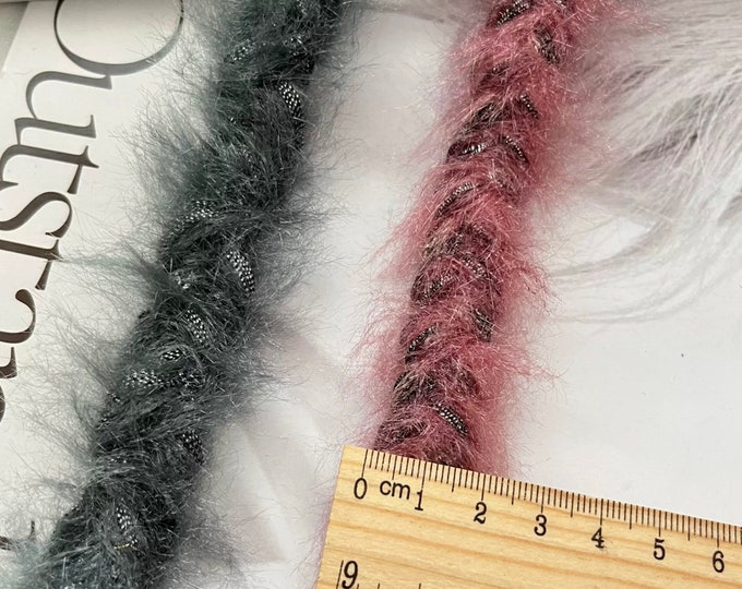 Fuzzy Lace Trim, Costume Design Embellishment, Sold by 1 Yard