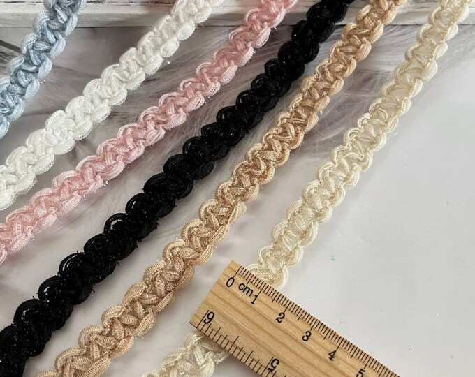 Braided Lace Trim, Costume Design, Sewing Embellishment, Sold by 1 Yard