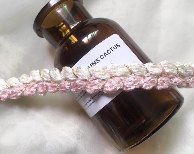 Pink Braided Ribbon Trim, Costume Design Embellishment, Sold by 1 Yard