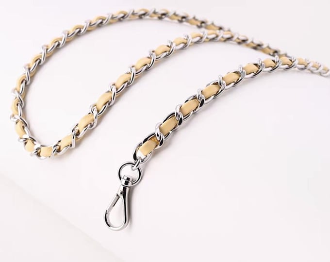 Sheepskin Leather Chain Bag Strap, Genuine Leather Crossbody Strap Replacement