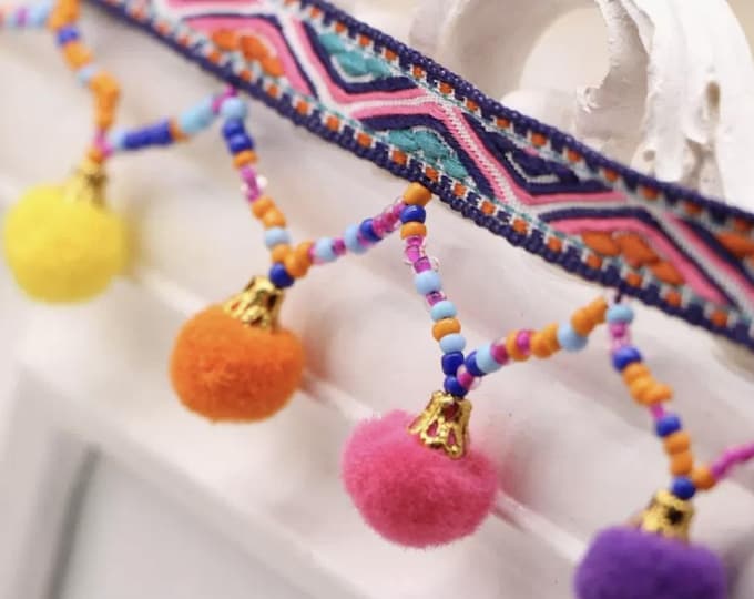 PomPom Tassel Lace Trim Ribbon - Costume, Bridal, Home Decor