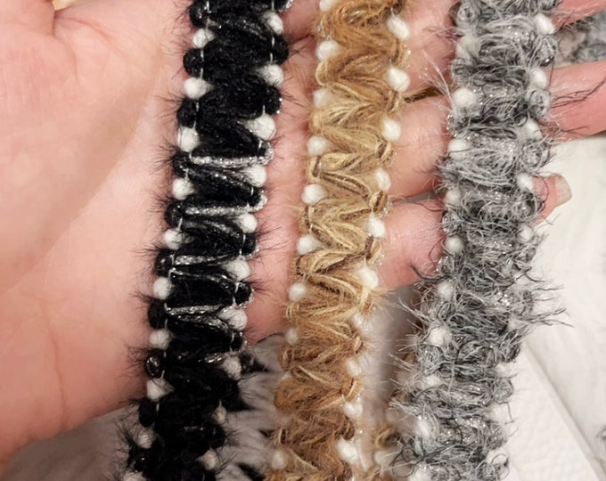 Textured Lace Trim, Costume Design Sewing Embellishment, Sold by 1 Yard