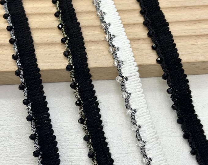 Beaded Trim, DIY Sewing Supply for Clothes, Hair Bows & Bags, Sold by 1 Yard
