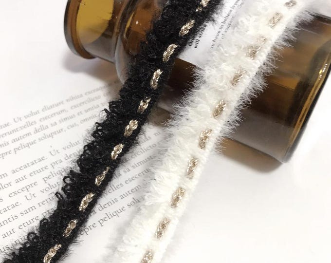 Fuzzy Ribbon Trim, Costume Design Embellishment, Sold by 1 Yard