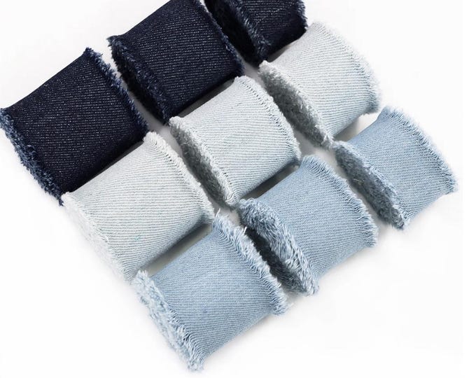 Frayed Denim Ribbon Trim, Costume & Sewing Decor (1.5yd)
