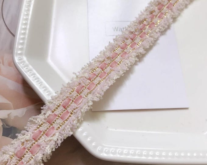 Blush Pink Lace Trim, Costume Design, Sewing Embellishment, Sold by 1 Yard