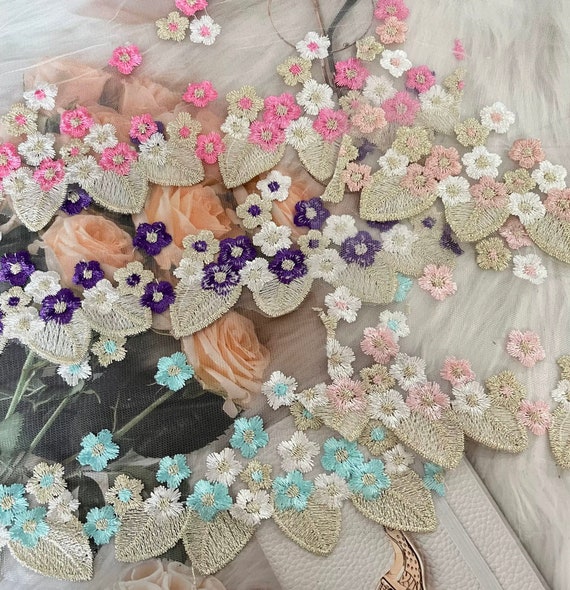 Embroidery Ribbon mesh trim, decor trimming for costume design sewing bridal trim dress coat cuff collar bag home deco Sold by 1 yard