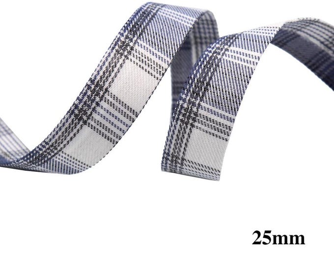 Plaid Ribbon Trim, Sewing Embellishment, Sold by 1 Yard