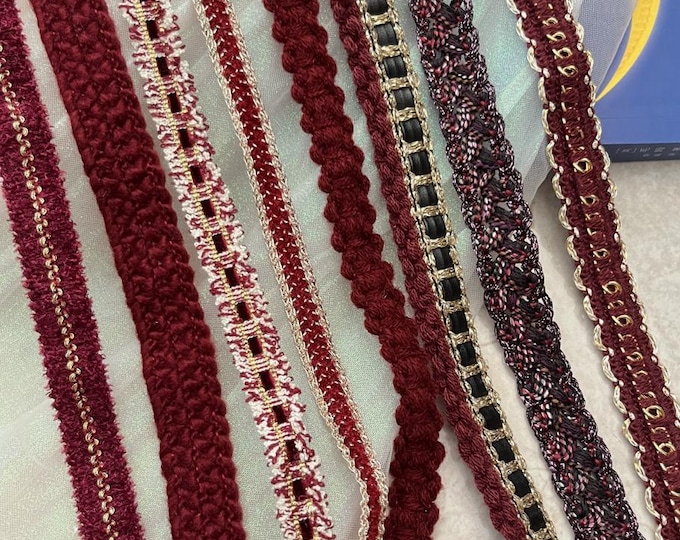 Red Lace Trim, Costume Design, Sewing, Bridal Trim, Home Decor (1 Yard)