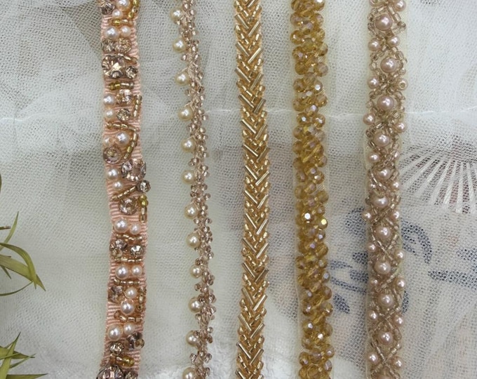 Beaded Trim, Costume Design, Home Decor, Sold by 1 Yard