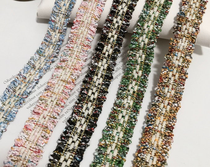 Colorful Boucle Lace Trim, Costume Design Embellishment, Sold by 1 Yard