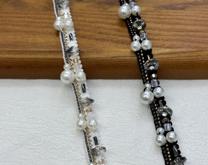 Beaded Trim, DIY Sewing Supply for Clothes, Hair Bows & Bags, Sold by 1 Yard