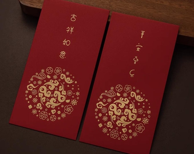 2026 Year of the Horse Red Envelopes, Gold Foil Lucky Money Packets