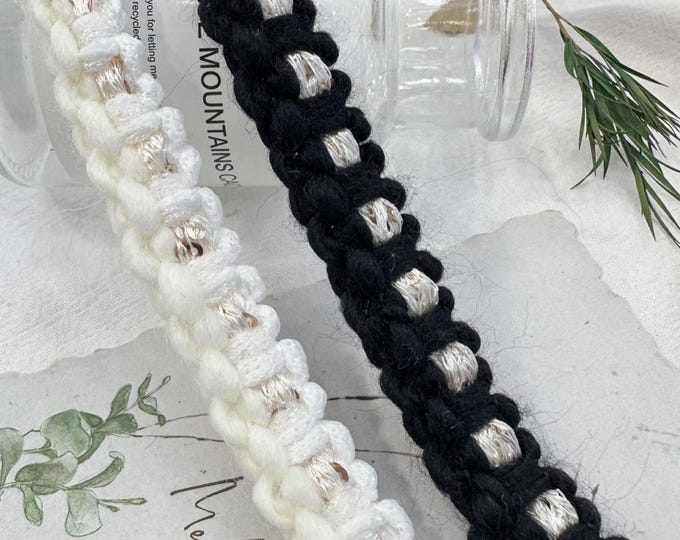 Macrame Lace Trim, Sewing Embellishment, Costume Design, Sold by 1 Yard