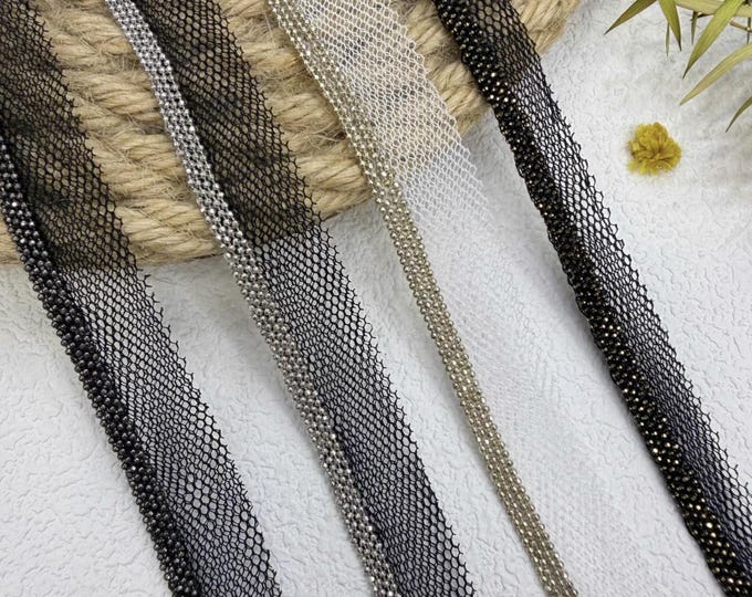 Chain Lace Trim, Costume Design Embellishment, Sold by 1 Yard