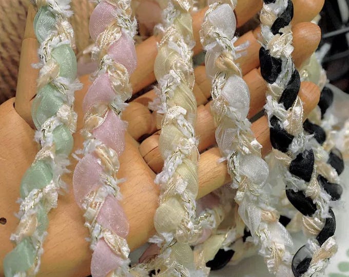 Braided Ribbon Lace Trim, Costume Design Sewing, Bridal Trim (1 Yard)