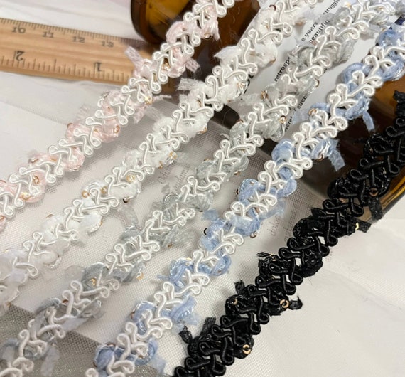 Lace trim, decor trimming for costume design sewing embellishment bridal trim headwear dress coat cuff collar bag home deco Sold by 1 yard