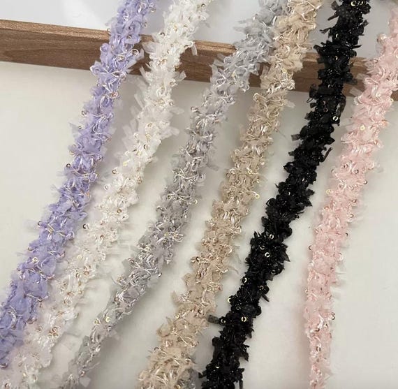 Lace trim for costume design sewing embellishment bridal trim dress coat cuff collar Sold by 1 yard