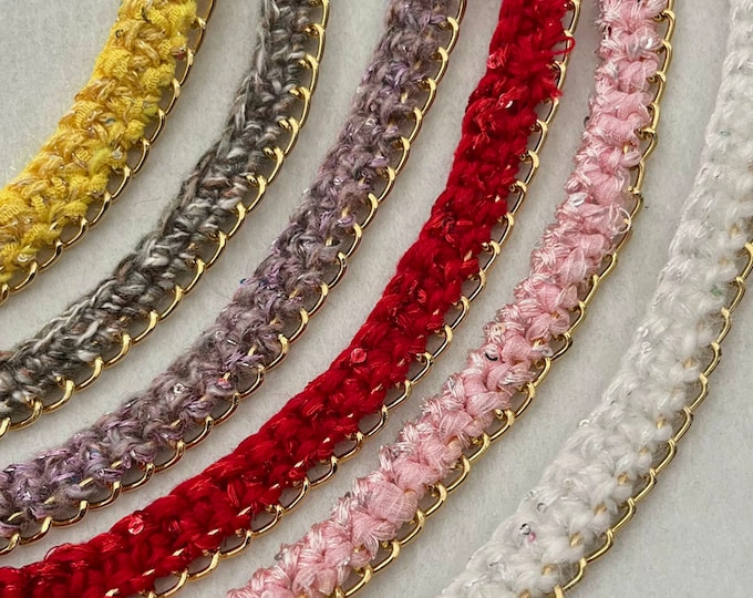 Chain Lace Trim, Costume Embellishment, Sold by 1 Yard