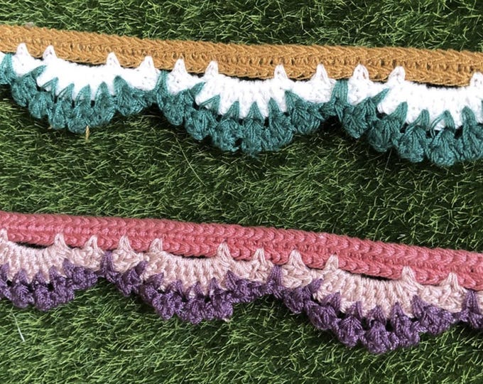Crochet Woven Trim, Costume Design Sewing Embellishment, Sold by 1 Yard