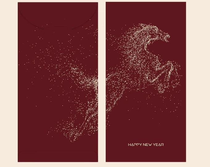 Year of the Horse 2026 Gold Foil Red Envelopes, Lucky Money Gift Red Packets