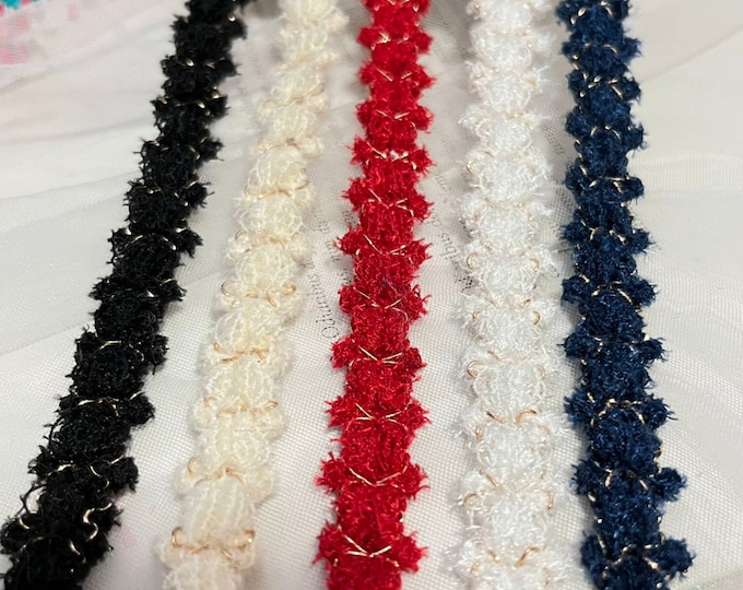 Fuzzy Lace Trim, Sewing Embellishment, Costume Design (Sold by 1 Yard)