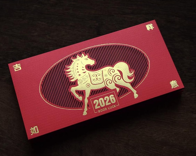 Year of the Horse 2026 Lucky Money Gift Red Packet Envelope