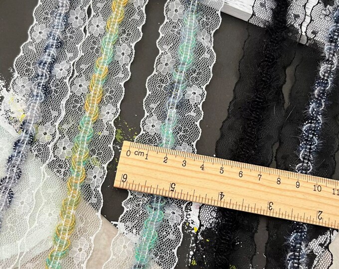 Floral Lace Trim, Costume Design, Sewing Embellishment, Sold by 1 Yard