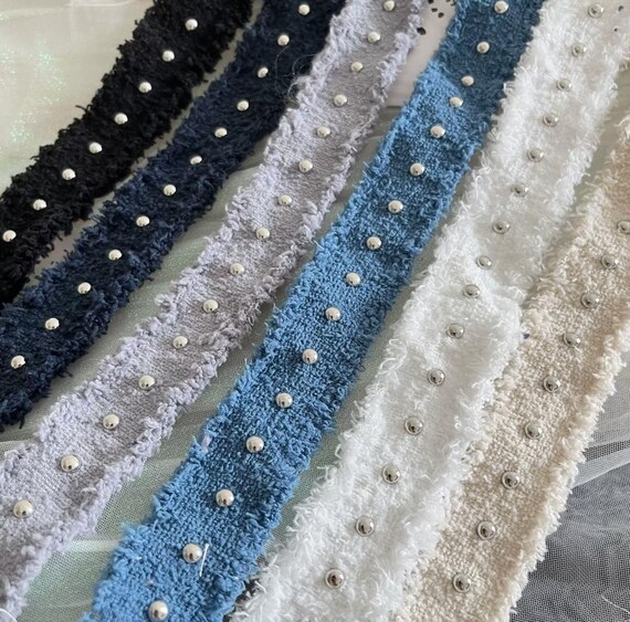 Rivet trim, Fringed trim, Tassel trim for costume design sewing embellishment bridal trim dress coat cuff collar Sold by 1 yard