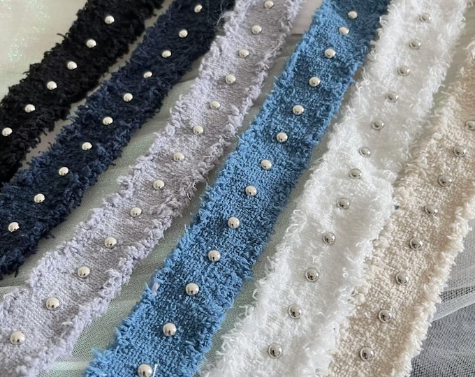 Rivet Fringed Trim, Costume Design Embellishment, Sold by 1 Yard