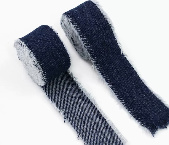 Denim Ribbon trim, decor trimming for costume design sewing bridal trim headwear dress coat cuff collar bag home deco
