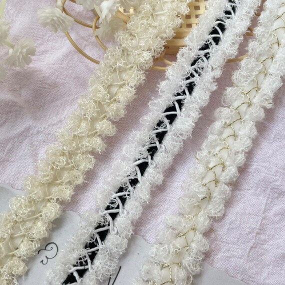 Lace trim, decor trimming for costume design sewing embellishment bridal trim headwear dress coat cuff collar bag home deco Sold by 1 yard