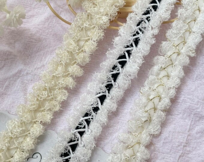 Textured Lace Trim, Costume Design Embellishment, Sold by 1 Yard