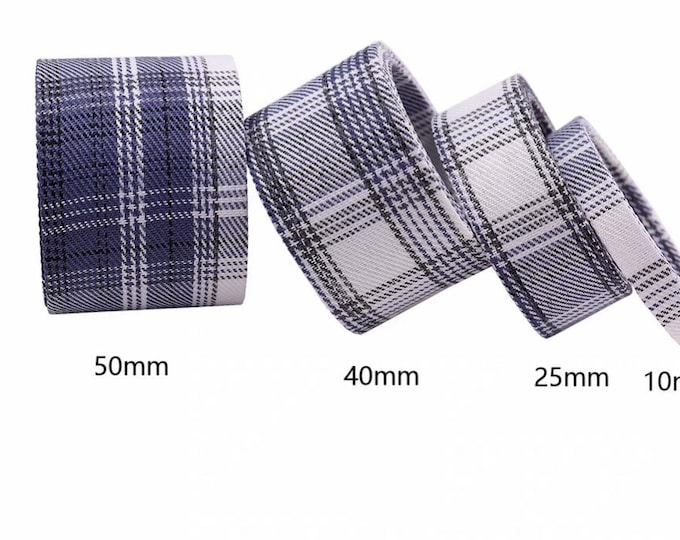 Plaid Ribbon Trim, Sewing Embellishment, Sold by 1 Yard