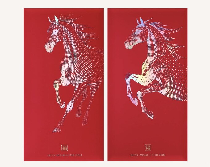 Year of the Horse 2026 Gold Foil Red Envelopes, Lucky Money Gift Red Packets