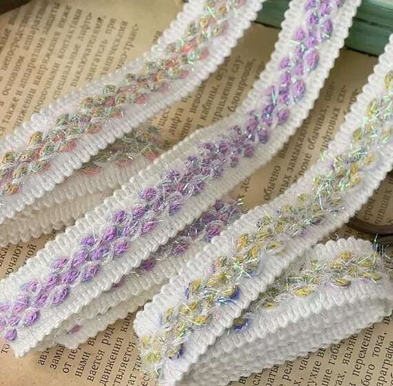 Lace trim for costume design sewing embellishment bridal trim dress coat cuff collar Sold by 1 yard