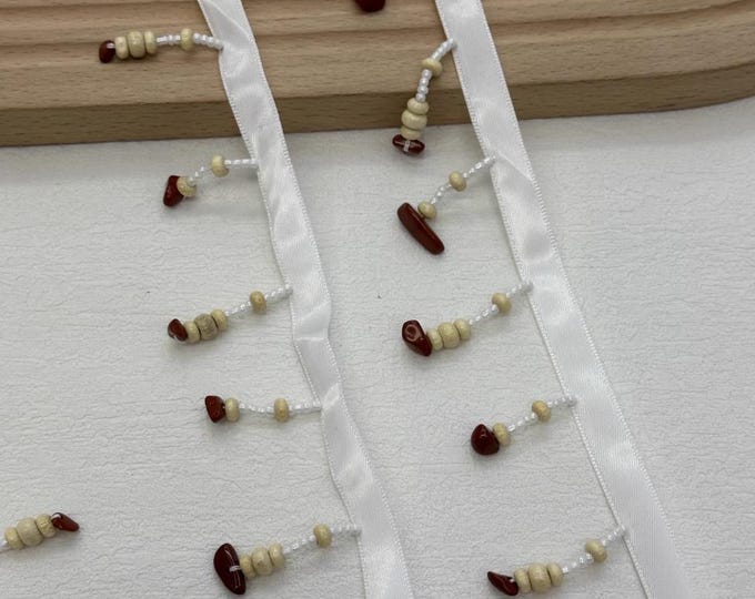 Beaded Tassel Lace Trim, Costume, Bridal, Home Decor (1 Yard)