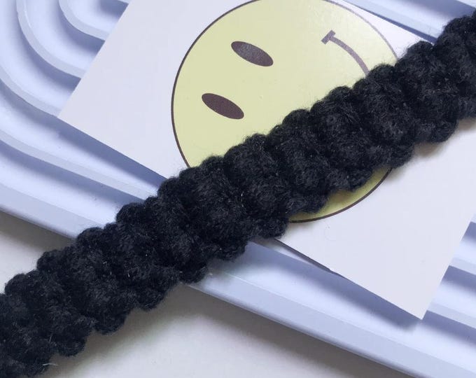 Black Corded Ribbon Trim, Sewing Embellishment, Costume Design (1 Yard)