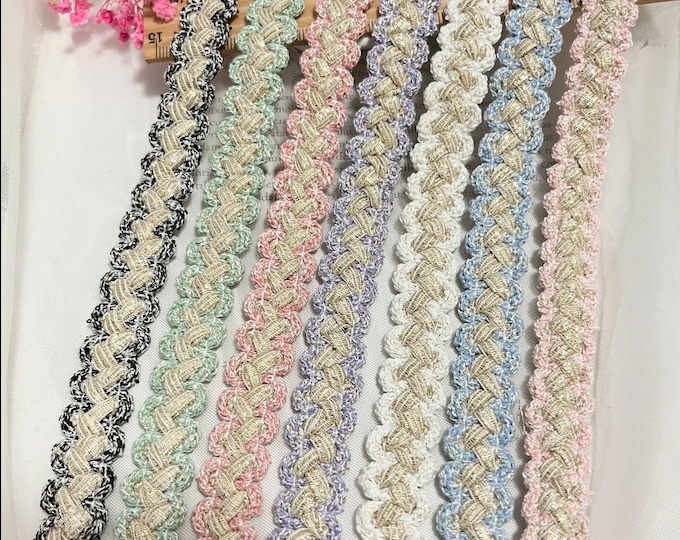 Braided Lace Trim, Costume Design Embellishment, Sold by 1 Yard