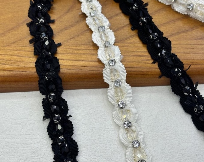 Beaded Trim, DIY Sewing Supply for Clothes, Hair Bows & Bags, Sold by 1 Yard