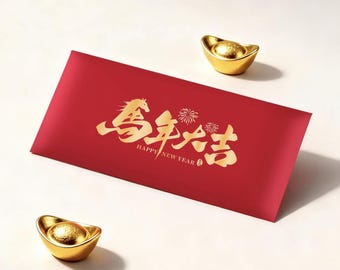 Year of the Horse 2026 Lucky Money Gift Red Packet Envelope
