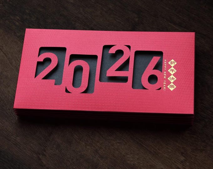 2026 Year of the Horse Red Envelopes, Hollow Cut-Out Gold Foil Lucky Money Packets