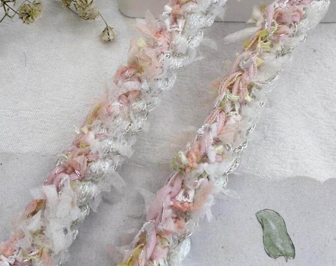 Pink Trim, Couture Bridal Embellishment Sold by 1 Yard