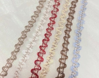 Wavy Ribbon Trim, Costume Design Sewing, Bridal Headwear, Sold by 1 Yard