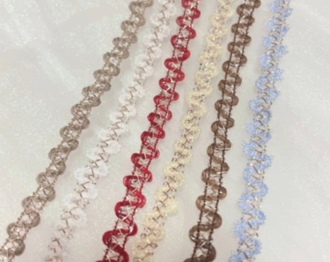 Wavy Ribbon Trim, Costume Design Sewing, Bridal Headwear, Sold by 1 Yard