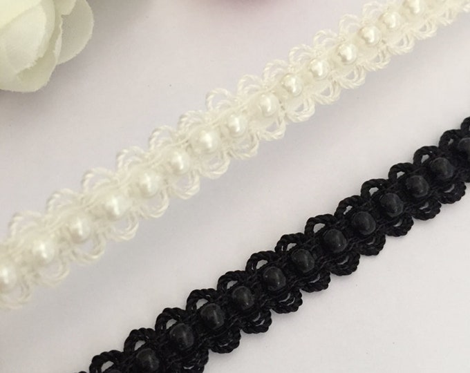 Pearl Beaded Trim By The Yard