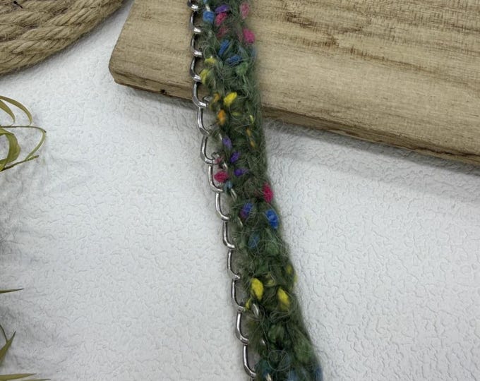Tweed Lace Trim Chain, Costume Embellishment, Sold by 1 Yard