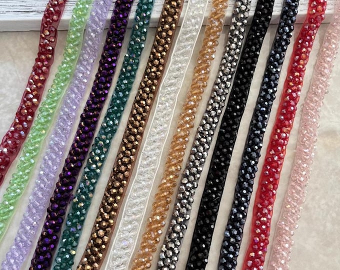 Beaded Lace Trim, Costume Design Embellishment, Sold by 1 Yard